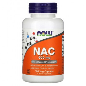 Now Foods NAC N-Acetyl Cysteine N-Ацетил Цистеин 600 мг 100 капсул 
