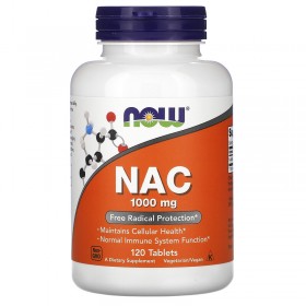 Now Foods NAC N-Acetyl Cysteine N-Ацетил Цистеин 1000 мг 120 капсул 