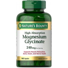 Глицинат магния с высокой степенью усвояемости Natures Bounty Magnesium Glycinate 180 капсул