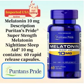 Лечение бессонницы, нарушений сна Мелатонин, на 3-4  месяца 10 мг. 60 таблеток.