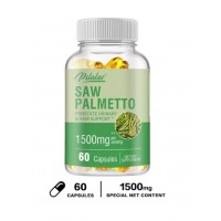 Saw Palmetto (Со Пальметто) для поддержки простаты и поддержки здоровья волос 60 капсул Saw Palmetto (Со Пальметто) для поддержки простаты и поддержки здоровья волос 60 капсул