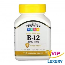 Витамин B-12 для здоровья нервной системы и памяти b-12  21st Century 2500 мкг США 110 таблеток 