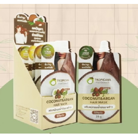 Тайская маска для волос Tropicana Coconut & Argan Hair Mask 35 грамм Упаковка 6 штук Тайская маска для волос Tropicana Coconut & Argan Hair Mask 35 грамм Упаковка 6 штук