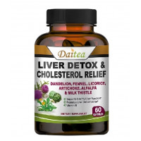  Daitea Liver Detox & Cholesterol Relief для поддержки функций печени 60 капсул