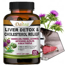  Daitea Liver Detox & Cholesterol Relief для поддержки функций печени 120 капсул