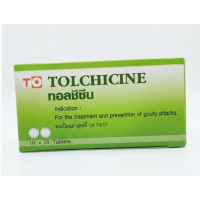 Колхицин, эффективное  лечение подагры, отложение солей, Tolchicine 100 таблеток.