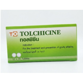 Колхицин, эффективное лечение подагры, отложение солей, Tolchicine 100 таблеток. Колхицин, эффективное лечение подагры, отложение солей, Tolchicine 100 таблеток.