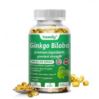 Soomiig Ginkgo Biloba экстракт листьев гинкго билоба для улучшения работы головного мозга 30 веганских капсул Soomiig Ginkgo Biloba экстракт листьев гинкго билоба для улучшения работы головного мозга 30 веганских капсул