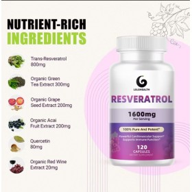Ресвератрол LSLSHEALTH Resveratrol 1600 мг 60 капсул