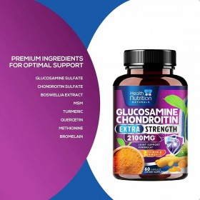 Комплекс для суставов и хрящей Health Nutrition Glucosamine Chondroitin Extra 2100 mg. 60 капсул