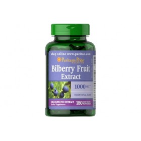 Экстракт черники PURITANS PRIDE BILBERRY FRUIT EXTRACT 1000mg 180 капсул