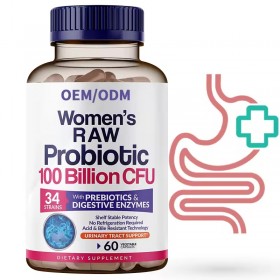Raw Probiotics for Women 100 Billion Сырые пробиотики для женщин  60 капсул