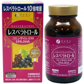 Ресвератрол Resveratrol Q10 DHA 180 мягких капсул 