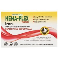 Железо Hema Plex Natures Plus 30 таблеток с длительным высвобождением 