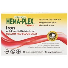 Железо Hema Plex Natures Plus 30 таблеток с длительным высвобождением 