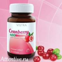 Капсулы органической клюквы Cranberry Vistra, 30 капсул