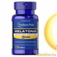 Таблетки от бессонницы, натуральное снотворное, Мелатонин, 3 мг. 120 таблеток.