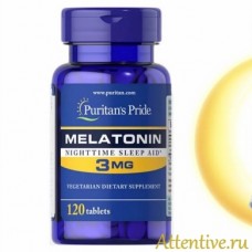 Таблетки от бессонницы, натуральное снотворное, Мелатонин, 3 мг. 120 таблеток.