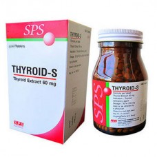 Экстракт сухой щитовидной железы натуральный, THYROID-S, 60 мг. 500 капсул.