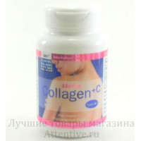 Питьевой морской коллаген 419 mg + витамин С 20 mg, Marine Collаgen+C, 30 капсул. 