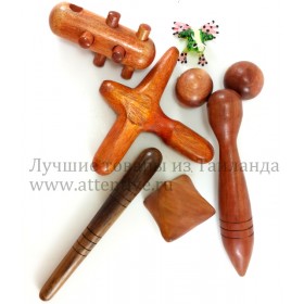 Палочки массажные из кокоса набор в сумочке.