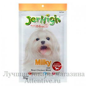 Лакомства палочки куриные для собак, Jerhigh Real Chiken Meat Milk Stick,70 гр. 