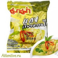 Зеленый карри и курица, тайская лапша Mama Chicken Green Curry, 55 гр.